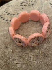 Retro 1950s Barbie Pink 8-Circle Stretch Elasticized Bracelet Women’s Size (S/M)