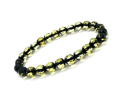 AMBER BRACELET Gift Round Beads Faceted Baltic Amber Jewelry Elastic 5,6g 9452