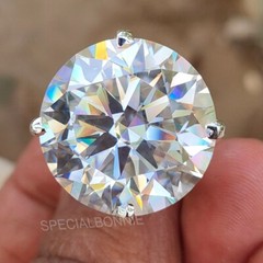 RARE 32 Ct Certified Diamond Solitaire Cocktail Ring! FREE Diamond Studs