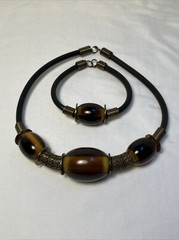 Vintage Handcrafted Necklace And Bracelet Set From Greece