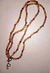 Picture Jasper & Carnelian Boho Gemstone, Silvertoned Double Strand Necklace 17″