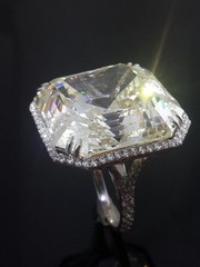 RARE 16.20 Ct Asscher Cut Certified White Diamond Ring-FREE Diamond Studs