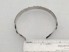 Artisan Handmade LOVE 925 Sterling Silver Cuff Stacker Bracelet Sz 6¾