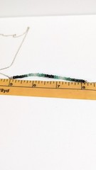 Natural Emerald Ombre Beaded Bar Necklace 925 Sterling Silver – 18 In