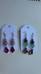 2 Pairs Handmade Earrings Fantasy Witchy Glass Acrylic Cosplay Multicolor Boho