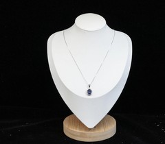 Halo Blue Sapphire Necklace – Oval 2 CT Royal Blue Gemstone Pendant – Gemstone