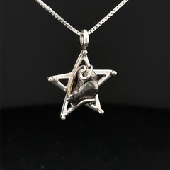Sterling Silver Handmade Meteorite Star Pendant-Small-(22 x 27 mm)