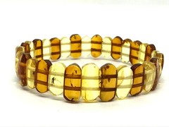 AMBER BRACELET 2 INSECTS Gift Natural BALTIC AMBER Beads Insect 9,3g 17045