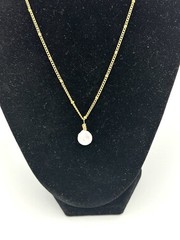 Adj, 16.5″ – 19″, Freshwater Pearl Pendant And 18k Gold Over Station Necklace