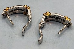 1980s Designer ADL Sterling & Diamonds Jewelry Set Necklace, Bracelet, ERs w.Box