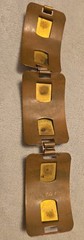 Renoir ? Clasp Bracelet 3- Copper Rectangles w/ Mesh Brass Hand Crafted 7″x 1¼»