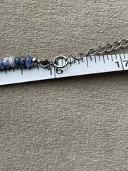 BLUE DOT SODALITE Rondelle Beads STAINLESS Starfish Choker Unisex Necklace 16”