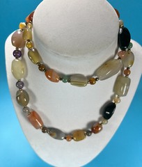 Metaphysical Natural Crystals & Stone Bead Necklace Hand Strung C48
