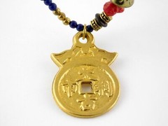 Mixed Materials Handmade Chinese Themed Pendant Necklace Multi Color Beads