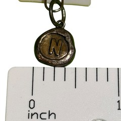 Waxing Poetic Initial N Charm Wax Seal Mixed Metal Sterling Silver Brass Pendant