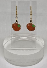Dangling Burnt Orange Fall Pumpkin Golden French Hook Fashion Earrings