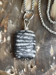Artisan Picasso Stone And Sterling Silver 18.5” Pendant Necklace