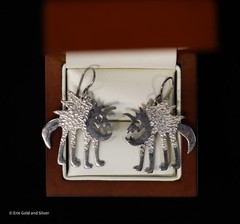 Devta Doolan Sterling Silver Fantasty Animal Abstract Dangle Earrings