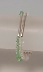 Silver & Crystal Light Green and White Frosted Bracelet
