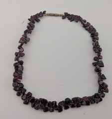 Vintage Handmade Natural Garnet Chip Necklace