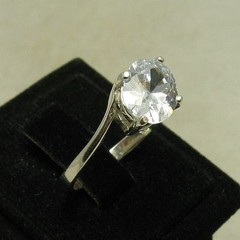 Handmade Sterling Silver Engagement Ring With Cubic Zirconia Hallmarked 925