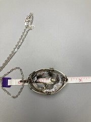 Druzy Pendant 2 1/4” Artisan Sterling Silver Wire Wrapped Large 18” Necklace 14g