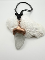 White Frosted Sea Glass Copper Plated Pendant Necklace