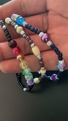 Handcrafted Handmade Multicolor Glass Beaded Bracelet, Round Beads, Unisex #116