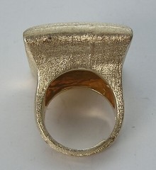 Stunning Statement Modernist Huge Sterling Vermeil Mystic Topaz Asscher Sq. Ring