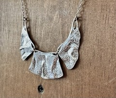Silpada Vintage Israel 925 Sterling Silver Textured Brutalist Statement Necklace