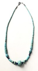 turquoise and lapis lazuli choker necklace artist made 16”