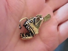 Brass Angler fish Pendant / Statue 3D