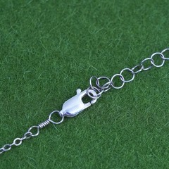 16+2″, sterling 925 silver necklace, circle chain with “love” pendant necklace