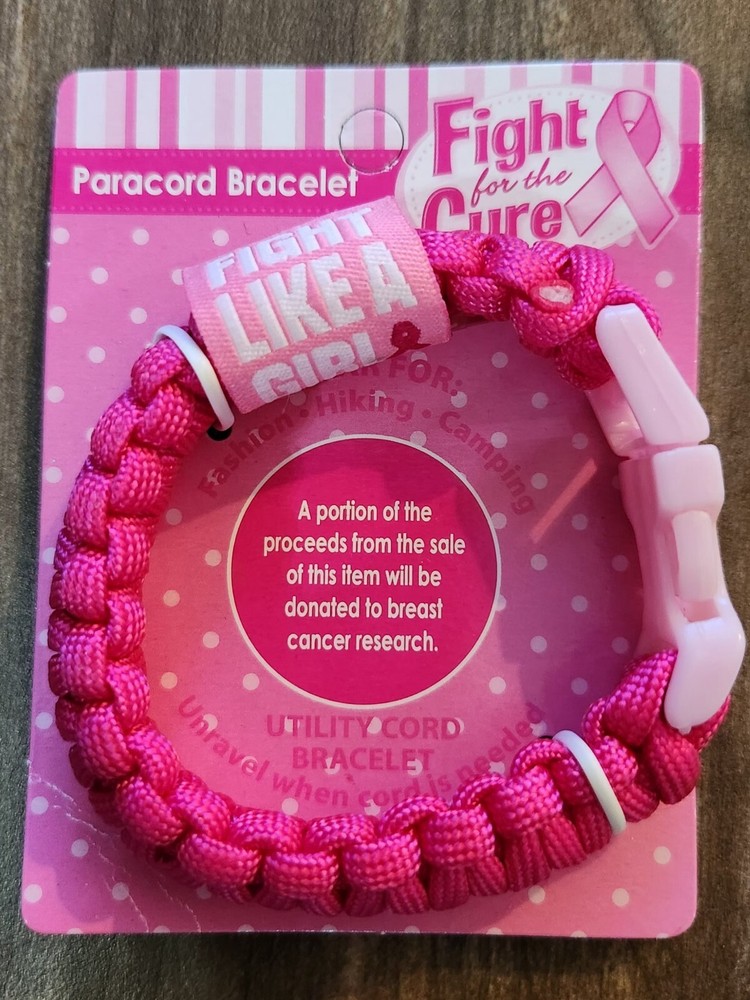 Breast Cancer Awareness Dark Pink Paracord Bracelet