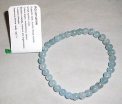 Natural Aquamarine Gemstone Round Bead Bracelet by Healing Light Stones 5.5-10mm