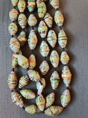 Hand Rolled Paper Beaded Necklace Artisan Made Multi-Color Great Holiday Gift 🎁