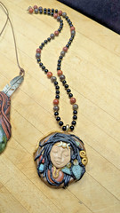 Lot 2 Handmade Polymer Clay Goddess Necklaces – Signed Artist OOAK – Goddess
