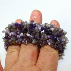 Natural Amethyst Gemstone Bead Fashion Bracelet Purple Reiki Heal Stone Jewelry