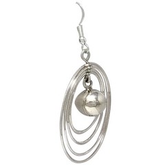 Isabelle Kee, Earrings, Sterling Silver, Navajo Pearl, Dangles, Handmade, 2 1/4″