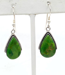 Green Stone Necklace Earrings Set Sterling Silver Teardrop Philippines 16″