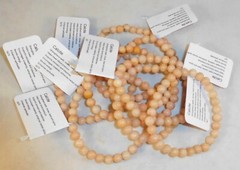 Natural Gemstone Peach Calcite Bracelets by Healing Light Stones