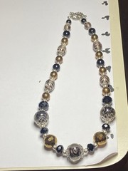 Artisan Handcrafted Art Deco Lampwork Glass Jewelry Amber fromChaos Necklace #12