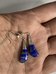 Lapis Lazuli Gemstone Handmade 925 Sterling Silver Jewelry Earrings |AAA+ Qualty
