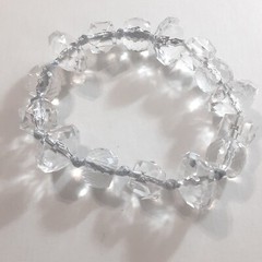 Clear Crystal Lucite Bead Stretch Bracelet 20mm