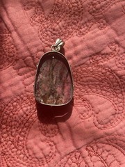 Rhodochrosite Carved Rose Pendant