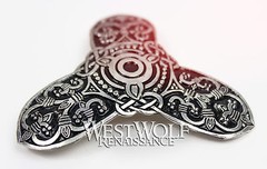 Large Viking Jarl Trefoil Brooch — Norse/Celtic/Medieval/Silver/King/Cloak Pin