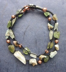 Rough Welo Opal Apatite Aquamarine Bracelet Copper Raw Heals by Peasant Princess