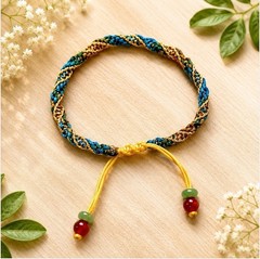 Hand Braided Multi Color Gradient Bracelet