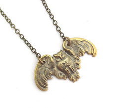 Owl Necklace Pendant Antiqued Brass Chain Birthday Anniversary Bird Cosplay Gift