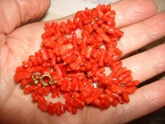 Vintage Collectible Nice Red Branch Coral Beaded 22″ Necklace 43.4Grams